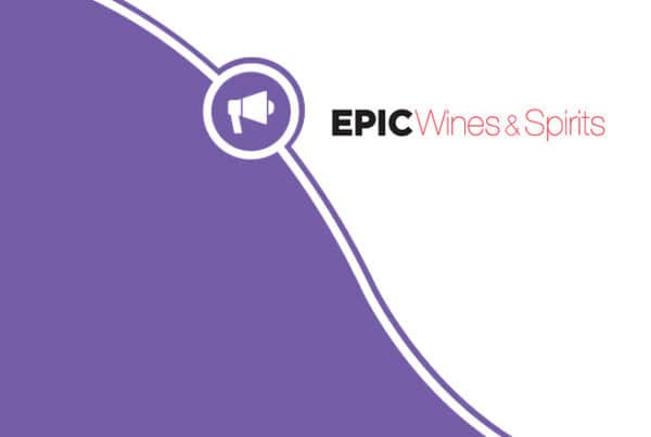 epic wines and spirits with a purple background