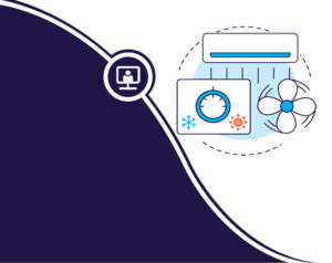 A graphic of and A/C and Heating system