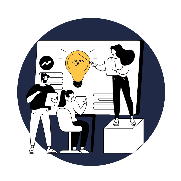 Illustrated Woman Training Two People LifeLine Support