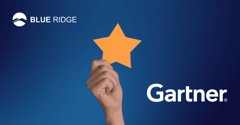 Person Holding Star with Gartner and Blue Ridge logos